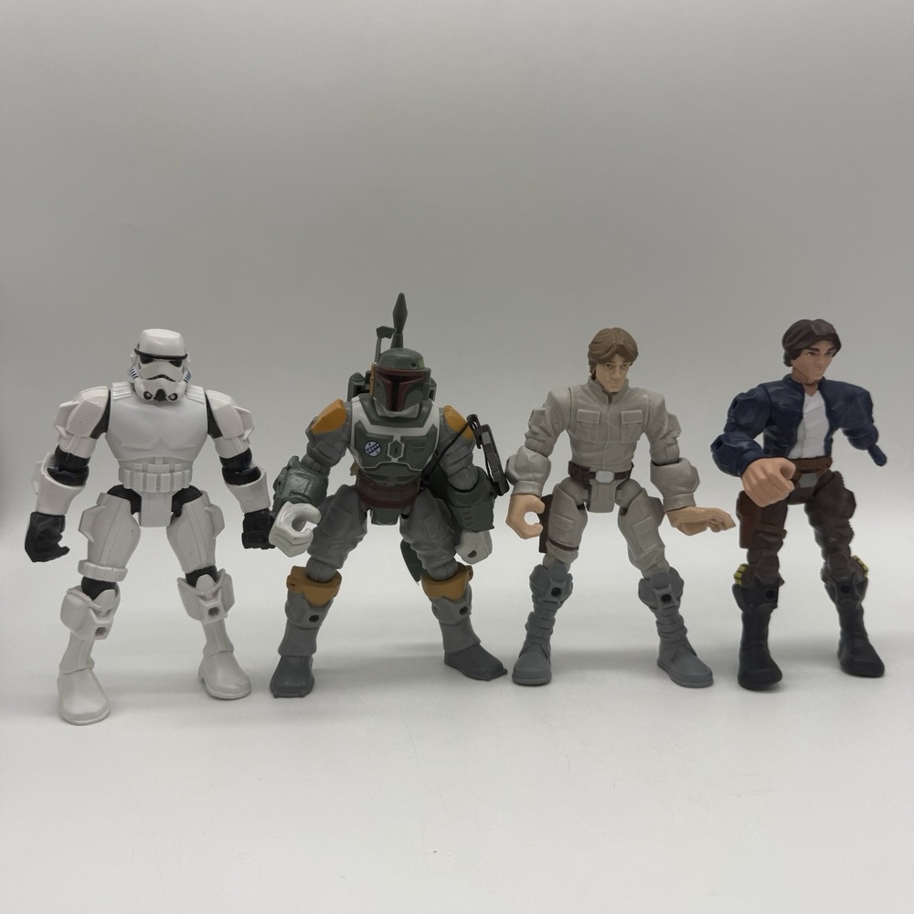 Star Wars Hero Mashers Boba Fett Luke Skywalker & Scout Trooper Lot of 4